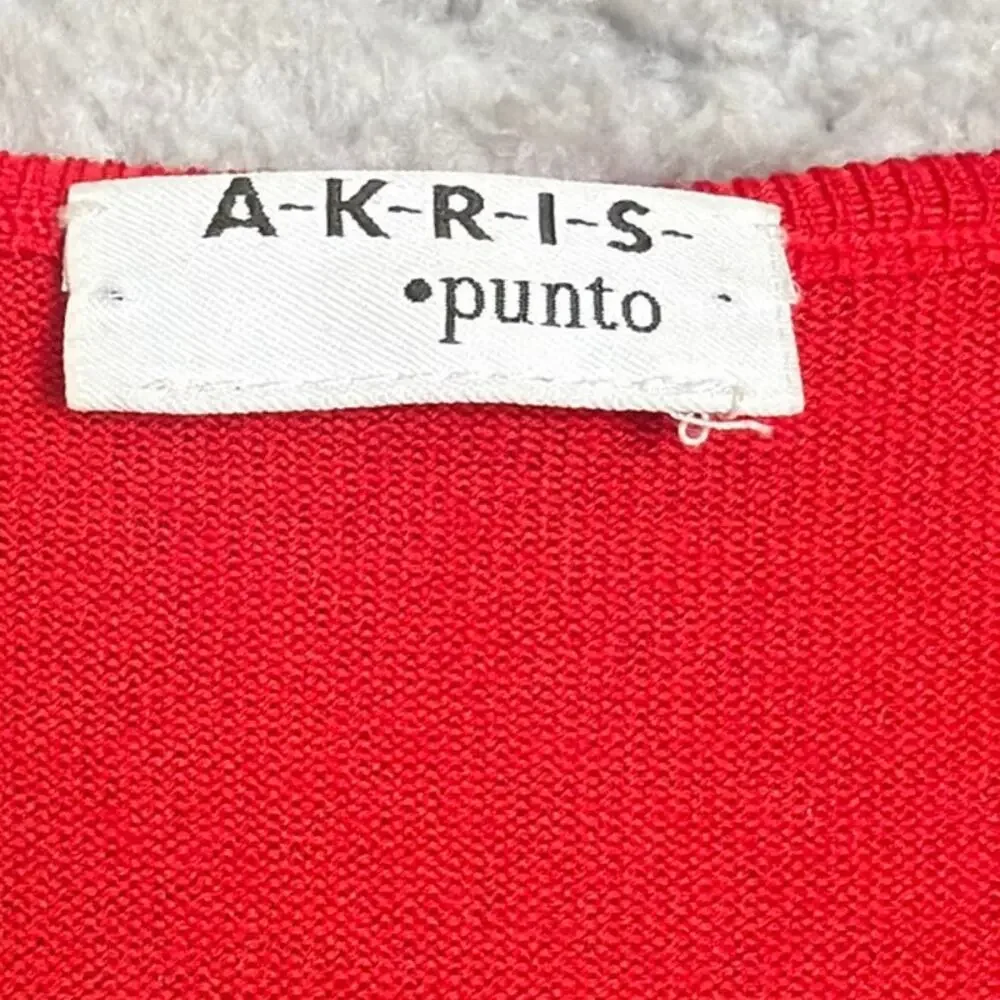 Akris Punto 100% Wool Sleeveless Knit Sweater Red Minimalist Luxury Designer 6
